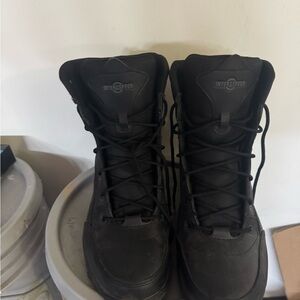 Black High-Top Boots with Ankle Support